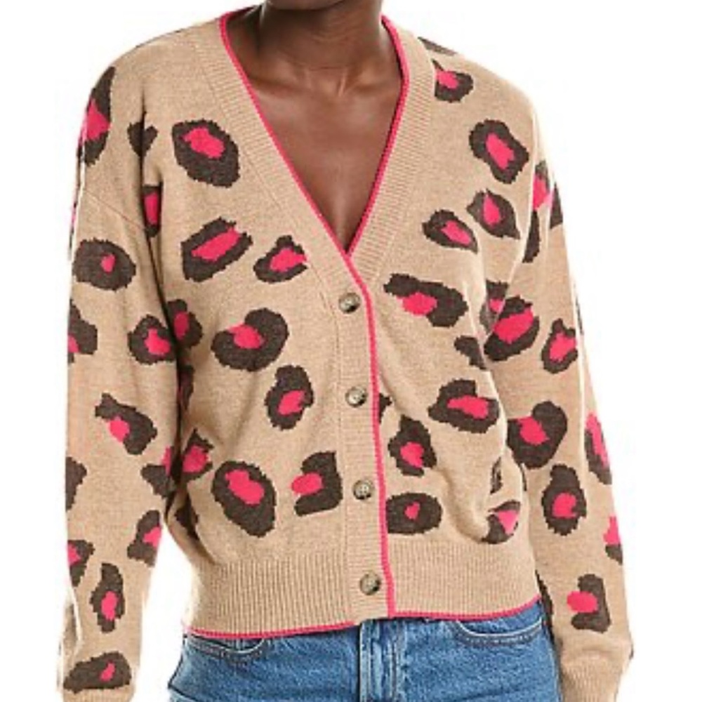 Brodie Cashmere Wool & Cashmere-Blend Intarsia Cardigan Sweater
